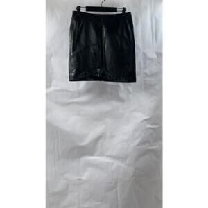ZARA Women's Black Faux Leather Straight Mini Skirt SZ XS